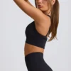 Soutien-gorge de sport sans coutures Super Sculpt à dos croisé, noir Soutien-gorge de sport sans coutures Super Sculpt à dos croisé, noir