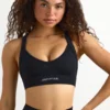 Soutien-gorge de sport sans coutures Super Sculpt à dos croisé, noir Soutien-gorge de sport sans coutures Super Sculpt à dos croisé, noir
