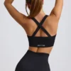 Soutien-gorge de sport sans coutures Super Sculpt à dos croisé, noir Soutien-gorge de sport sans coutures Super Sculpt à dos croisé, noir