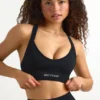 Soutien-gorge de sport sans coutures Super Sculpt à dos croisé, noir Soutien-gorge de sport sans coutures Super Sculpt à dos croisé, noir