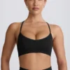 Soutien-gorge de sport sans coutures Super Sculpt à dos croisé, noir Soutien-gorge de sport sans coutures Super Sculpt à dos croisé, noir