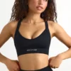Soutien-gorge de sport sans coutures Super Sculpt à dos croisé, noir Soutien-gorge de sport sans coutures Super Sculpt à dos croisé, noir