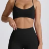Soutien-gorge de sport sans coutures Super Sculpt à dos croisé, noir Soutien-gorge de sport sans coutures Super Sculpt à dos croisé, noir