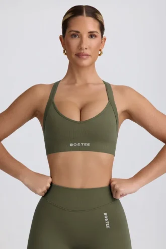 Soutien-gorge de sport sans coutures Super Sculpt à dos croisé, vert clair