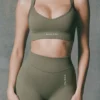 Soutien-gorge de sport sans coutures Super Sculpt à dos croisé, vert clair Soutien-gorge de sport sans coutures Super Sculpt à dos croisé, vert clair