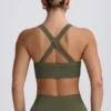 Soutien-gorge de sport sans coutures Super Sculpt à dos croisé, vert clair Soutien-gorge de sport sans coutures Super Sculpt à dos croisé, vert clair