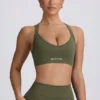 Soutien-gorge de sport sans coutures Super Sculpt à dos croisé, vert clair Soutien-gorge de sport sans coutures Super Sculpt à dos croisé, vert clair