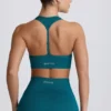 Soutien-gorge de sport sans coutures Super Sculpt à dos en T, couleur bleu sarcelle Soutien-gorge de sport sans coutures Super Sculpt à dos en T, couleur bleu sarcelle