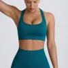 Soutien-gorge de sport sans coutures Super Sculpt à dos en T, couleur bleu sarcelle Soutien-gorge de sport sans coutures Super Sculpt à dos en T, couleur bleu sarcelle