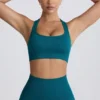Soutien-gorge de sport sans coutures Super Sculpt à dos en T, couleur bleu sarcelle Soutien-gorge de sport sans coutures Super Sculpt à dos en T, couleur bleu sarcelle
