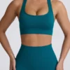 Soutien-gorge de sport sans coutures Super Sculpt à dos en T, couleur bleu sarcelle Soutien-gorge de sport sans coutures Super Sculpt à dos en T, couleur bleu sarcelle