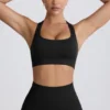 Soutien-gorge de sport sans coutures Super Sculpt à dos en T, noir Soutien-gorge de sport sans coutures Super Sculpt à dos en T, noir