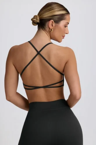 Soutien-gorge de sport sans coutures Super Sculpt dos nu, couleur cendré
