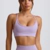 Soutien-gorge de sport sans coutures Super Sculpt dos nu en lilas pâle Soutien-gorge de sport sans coutures Super Sculpt dos nu en lilas pâle
