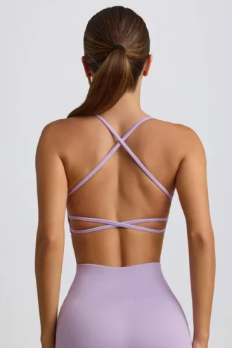 Soutien-gorge de sport sans coutures Super Sculpt dos nu en lilas pâle