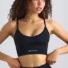 Soutien-gorge de sport sans coutures Super Sculpt à encolure dégagée, noir Soutien-gorge de sport sans coutures Super Sculpt à encolure dégagée, noir