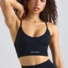 Soutien-gorge de sport sans coutures Super Sculpt à encolure dégagée, noir Soutien-gorge de sport sans coutures Super Sculpt à encolure dégagée, noir