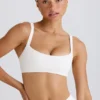 Soutien-gorge de sport Soft Active à bordures contrastées, blanc Soutien-gorge de sport Soft Active à bordures contrastées, blanc