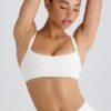 Soutien-gorge de sport Soft Active à bordures contrastées, blanc Soutien-gorge de sport Soft Active à bordures contrastées, blanc