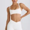 Soutien-gorge de sport Soft Active à bordures contrastées, blanc Soutien-gorge de sport Soft Active à bordures contrastées, blanc