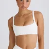Soutien-gorge de sport Soft Active à bordures contrastées, blanc Soutien-gorge de sport Soft Active à bordures contrastées, blanc