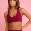 Soutien-gorge de sport Soft Active à col en V, bordeaux Soutien-gorge de sport Soft Active à col en V, bordeaux