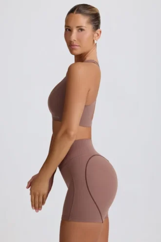 Soutien-gorge de sport Soft Active à col en V, couleur Mocha