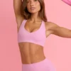 Soutien-gorge de sport Soft Active à col en V, couleur rose poudré Soutien-gorge de sport Soft Active à col en V, couleur rose poudré