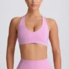 Soutien-gorge de sport Soft Active à col en V, couleur rose poudré Soutien-gorge de sport Soft Active à col en V, couleur rose poudré