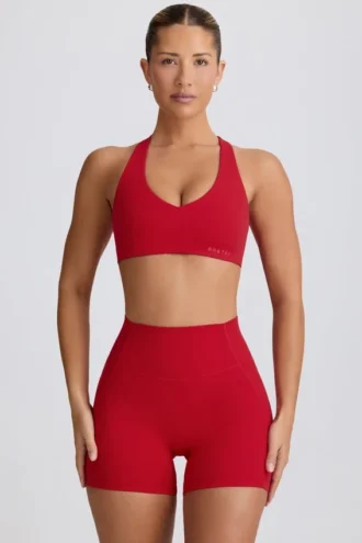 Soutien-gorge de sport Soft Active à col en V, couleur rouge vif