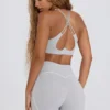 Soutien-gorge de sport Soft Active à col en V, gris Soutien-gorge de sport Soft Active à col en V, gris