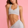 Soutien-gorge de sport Soft Active à col en V, gris Soutien-gorge de sport Soft Active à col en V, gris