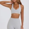 Soutien-gorge de sport Soft Active à col en V, gris Soutien-gorge de sport Soft Active à col en V, gris