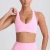 Soutien-gorge de sport Soft Active à col en V, rose pâle Soutien-gorge de sport Soft Active à col en V, rose pâle