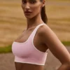 Soutien-gorge de sport Soft Active Contrast en rose poudré