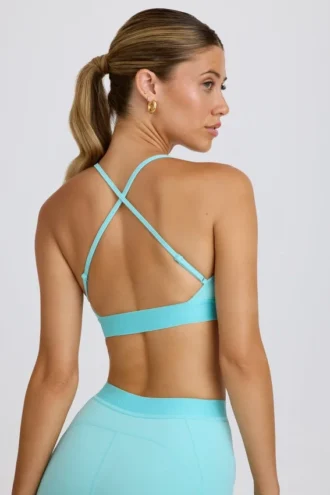 Soutien-gorge de sport Soft Active à dos croisé, couleur Aqua