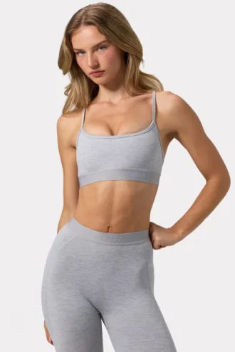 Soutien-gorge de sport Soft Active à dos croisé, gris chiné