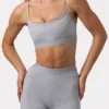 Soutien-gorge de sport Soft Active à dos croisé, gris chiné Soutien-gorge de sport Soft Active à dos croisé, gris chiné