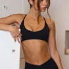 Soutien-gorge de sport Soft Active à dos nageur en noir Soutien-gorge de sport Soft Active à dos nageur en noir