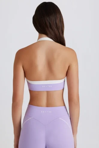 Soutien-gorge de sport Soft Active à dos nu et devant torsadé, couleur lilas