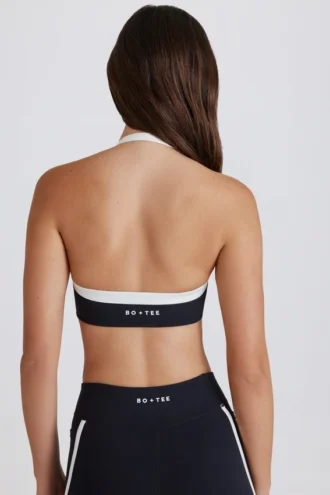 Soutien-gorge de sport Soft Active à dos nu et devant torsadé, noir