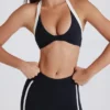 Soutien-gorge de sport Soft Active à dos nu et devant torsadé, noir Soutien-gorge de sport Soft Active à dos nu et devant torsadé, noir