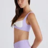 Soutien-gorge de sport Soft Active à effet torsadé sur le devant, couleur lilas Soutien-gorge de sport Soft Active à effet torsadé sur le devant, couleur lilas