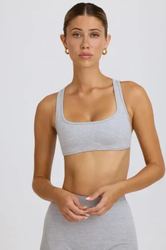Soutien-gorge de sport Soft Active en gris chiné