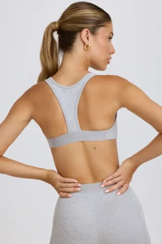Soutien-gorge de sport Soft Active en gris chiné