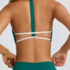 Soutien-gorge de sport Soft Active à encolure dégagée en vert université Soutien-gorge de sport Soft Active à encolure dégagée en vert université