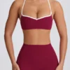 Soutien-gorge de sport Soft Active à encolure en cœur, bordeaux Soutien-gorge de sport Soft Active à encolure en cœur, bordeaux