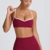 Soutien-gorge de sport Soft Active à encolure en cœur, bordeaux Soutien-gorge de sport Soft Active à encolure en cœur, bordeaux