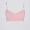 Soutien-gorge de sport Soft Active à encolure en cœur contrastée, couleur rose poudré Soutien-gorge de sport Soft Active à encolure en cœur contrastée, couleur rose poudré