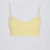 Soutien-gorge de sport Soft Active à encolure en cœur et contrasté, couleur jaune pâle Soutien-gorge de sport Soft Active à encolure en cœur et contrasté, couleur jaune pâle